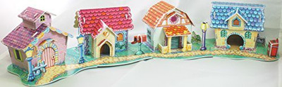 

CALEBOU 3D My Little Villa Set Of Houses With Brainteaser Metal(4 Pieces)