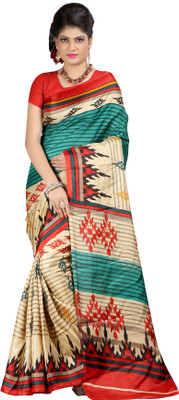 

Softdeal Printed Bhagalpuri Printed Silk Saree(Multicolor)