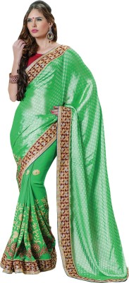 Ratnavati Embellished Bollywood Art Silk Saree(Green)