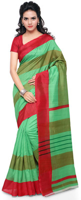 Ratnavati Printed Bhagalpuri Art Silk Saree(Green)
