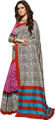 Ratnavati Printed Bhagalpuri Art Silk Saree(Multicolor)