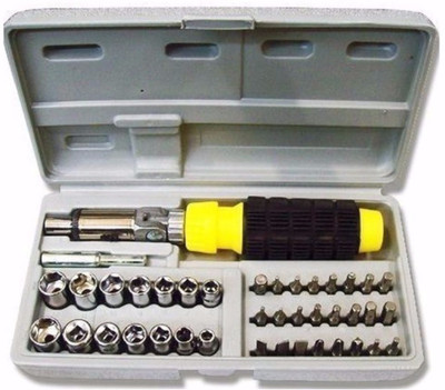 

Sapro 41pc kit Screwdriver Multibit Socket Screwdriver Set Ratchet Screwdriver Set(Pack of 41), Grey