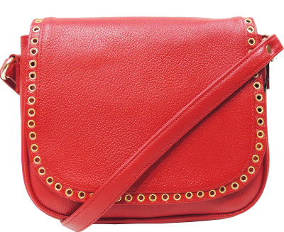 

MEX Women Casual Red Genuine Leather Sling Bag