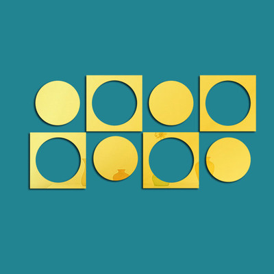 

Wall1ders  3D Acrylic Sticker(Pack of 8, Gold