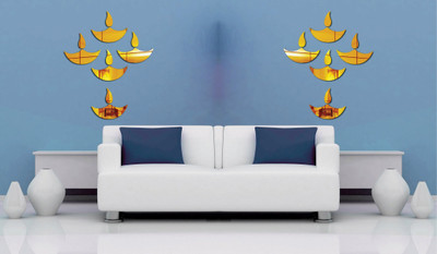 

Wall1ders  3D Acrylic Sticker(Pack of 10, Gold