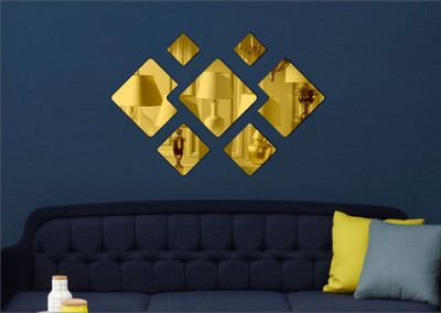 

Wall1ders  3D Acrylic Sticker(Pack of 7, Gold