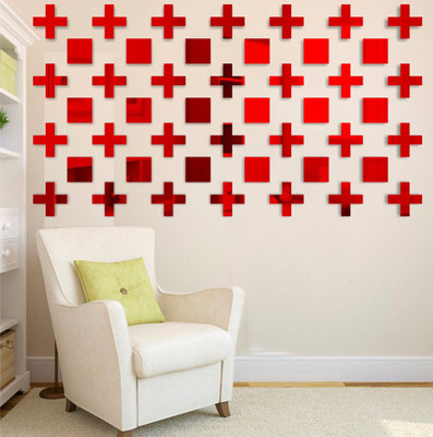 

naveed arts  Acrylic Sticker Sticker(Pack of 48, Red