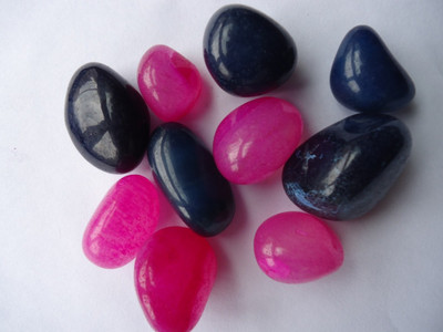 

Pebbles OP08 Polished Round Onyx Pebbles(Multicolor 1 kg)