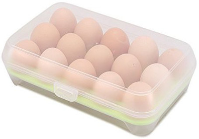 

Swarish Refrigerator kitchen 15 grids egg box container tray plastic carrier cases Storage Box(Multicolor)