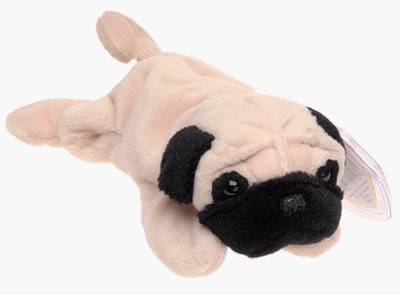 

TY Beanie Babies Pugsly The Pug Dog - 11 inch(Pink)