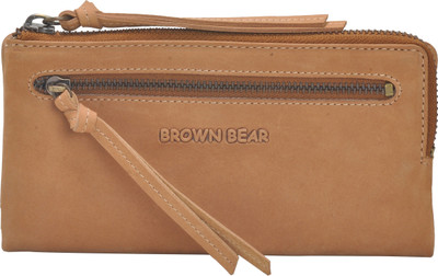 

BROWN BEAR Women Casual Beige Genuine Leather Wallet(12 Card Slots)