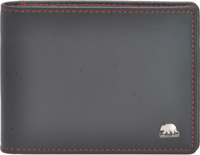 

BROWN BEAR Men Black, Red Genuine Leather Wallet(4 Card Slots)