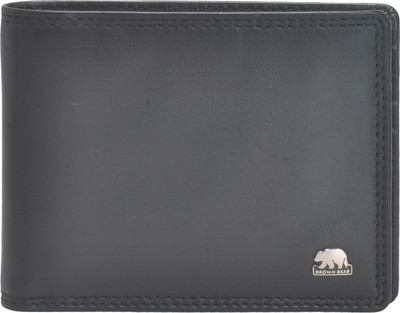 

BROWN BEAR Men Black Genuine Leather Wallet(4 Card Slots)