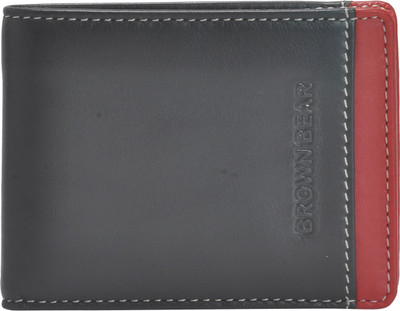 

BROWN BEAR Men Black, Red Genuine Leather Wallet(4 Card Slots)