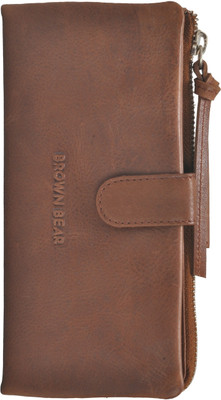 

BROWN BEAR Women Formal Brown Genuine Leather Wallet(12 Card Slots), Tan