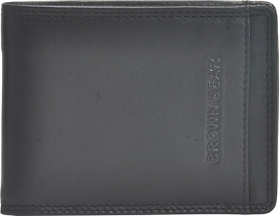 

BROWN BEAR Men Black Genuine Leather Wallet(4 Card Slots)