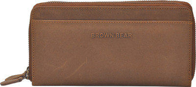 

BROWN BEAR Women Casual Brown Genuine Leather Wallet(12 Card Slots), Tan