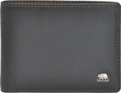 

BROWN BEAR Men Black, Tan Genuine Leather Wallet(4 Card Slots), Black;camel