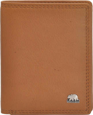 

BROWN BEAR Men Tan Genuine Leather Wallet(4 Card Slots), Camel