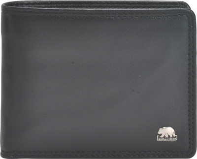 

BROWN BEAR Men Black Genuine Leather Wallet(4 Card Slots)
