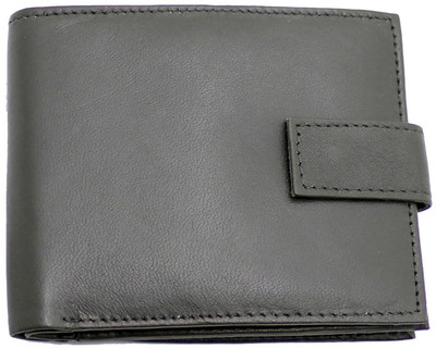 

PELLET Men Black Genuine Leather Wallet(5 Card Slots)