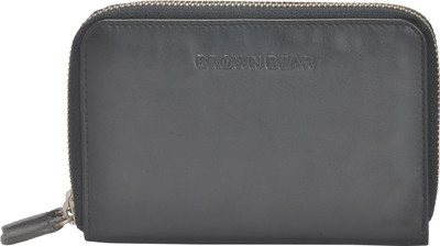 

BROWN BEAR Women Casual Black Genuine Leather Wallet(12 Card Slots)