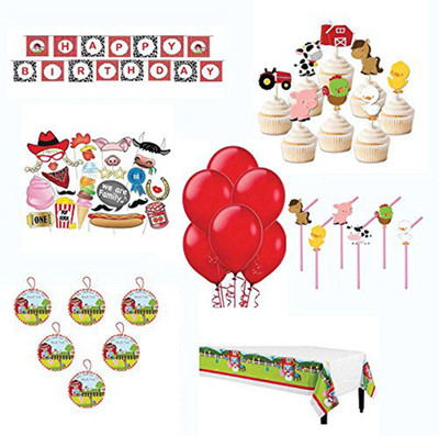 

PARTY PROPZ FARM HOUSE PARTY KIT FOR 12 KIDS PACK OF 83/SUPER SAVOR DECORATION/SUPER SAVOR BIRTHDAY PARTY SUPPLIES(Set of 83)