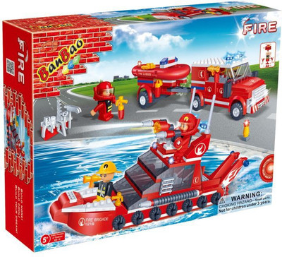 

Banbao Building Blocks Fire Car and Ship Set(Multicolor)