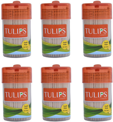 

Tulips Wooden Toothpicks 250 Sticks (Pack of 6)(6.5 cm, Pack of 1500)