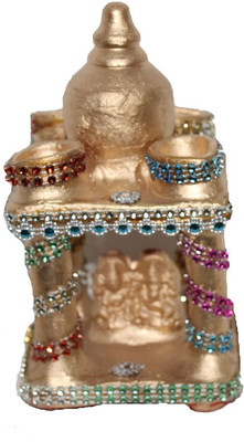 

Sarvsiddhi Terracotta Square Shape Hut With Lakshmi Ganesh Idol And 4 Diya For Diwali Pooja Terracotta Table Diya(Height: 10 inch)