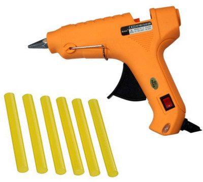 

Glun 60 Watts hot Melt on off switch with 6 yellow Sticks Standard Temperature Cordless Glue Gun(11 mm)