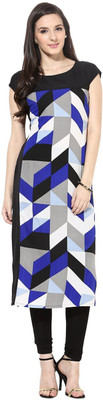 Crease & Clips Printed Women's Anarkali Kurta(Blue) available at flipkart for Rs.395