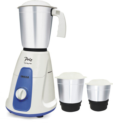 Inalsa Polo 550 W Mixer Grinder(White, Blue, 3 Jars) available at flipkart for Rs.1399