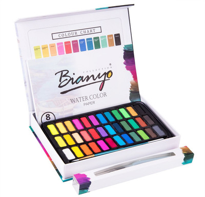 

Bianyo Watercolor Paint Set - 36 Watercolors Field Sketch Set - Vibrant Colors - Professional Supplies - With Water Brush,8 Pieces Watercolor Paper by Bianyo(Set of 1, Multicolor)