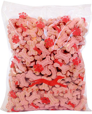 

Pets Empire Dog Treats Biscuits With Real Mutton & Carrot + Calcium + Vitamin D 500 Gms Poly Pack Pink 1/2 kg Cod Dog Chew(500 g, Pack of 1)