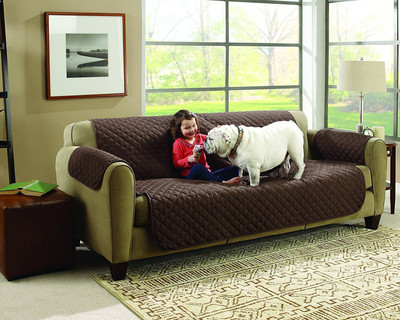 

Divinext Reversible Couch Coat Fits Any Style Sofa Stylish Barrier Against Pet Hair and Messy Spills Bucket Pet Seat Cover(Brown Waterproof)