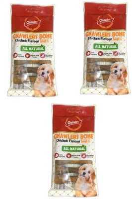 

Gnawlers Chicken Bone 4 in 1 (Pack of 3) By Pawsitively Pet Care Chicken Dog Treat(300 g, Pack of 3)