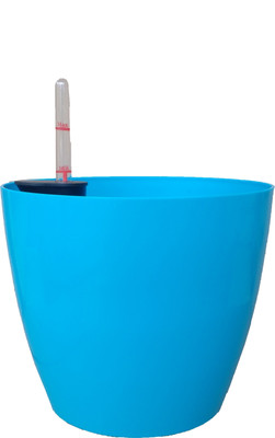

Minerva Naturals Self watering planter 9'' BLUE COLOR (PACK OF 1 Plant Container Set(Plastic)