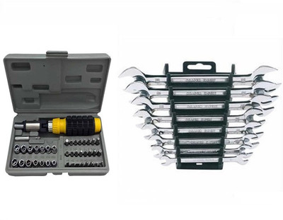 

attrico 41 Pcs & D Spanner Hand Tool Kit(2 Tools), Multicolor