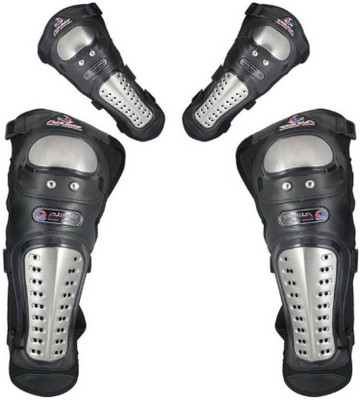 

Mockhe Knee Guard, Elbow Guard Free Black, Silver(Pack of 4)