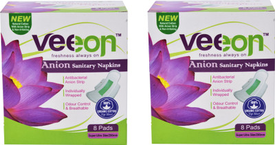 

Veeon 2 Box of anion strip sanitary napkins(16 Pieces) Sanitary Pad(Pack of 16)