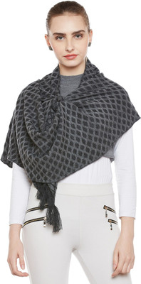 CAYMAN Pure Wool Printed Women Shawl(Grey)