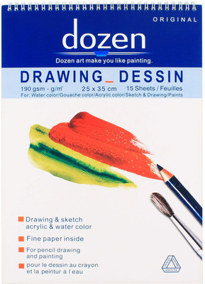 

DOZEN 190 GSM 15-Sheets Sketch Pad(White, 15 Sheets)