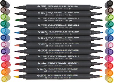 

Bianyo 12 Pack Premium Water Based Double Tip Nib Sketch Pen(Multicolor)