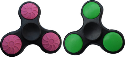 

S.Blaze Combo of 3 Arm Pink or Green Rounded Black Fidget Spinner Toy for Kids & Adults(Black, Pink, Green)
