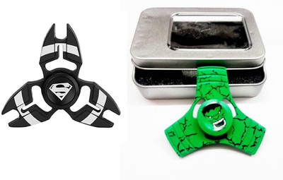 

S.Blaze Metal 3 Arm Hulk Fidget Spinner with Metal 3 Arm Superman Fidget Spinner Toy for Kids & Adults(Green, Black)