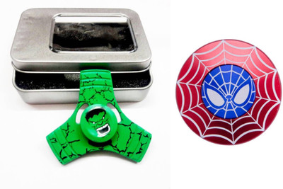 

S.Blaze Hulk with Spiderman Fidget Spinner Toy(Green, Red)