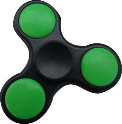 

S.Blaze 3 Arm Green Rounded Black Fidget Spinner Toy(Black)