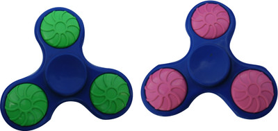 

S.Blaze Combo of 3 Arm Green or Pink Rounded Blue Fidget Spinner for Kids & Adults(Blue, Pink, Green)