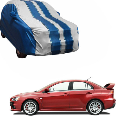 Purpleheart Car Cover For Mitsubishi Lancer (With Mirror Pockets)(White, Blue)
